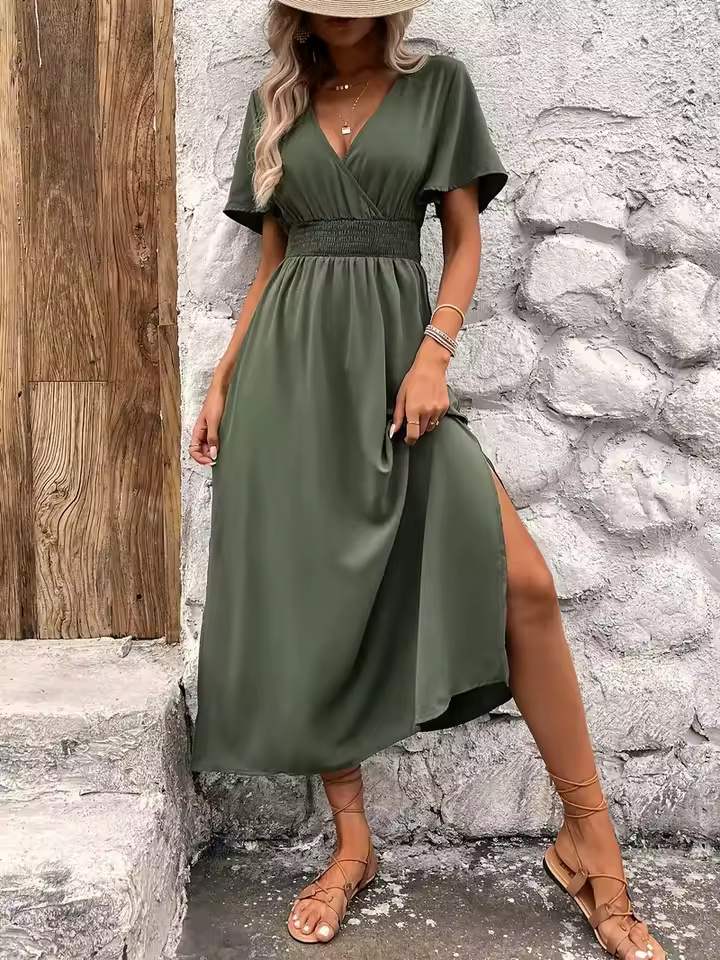 Vestido Midi Verde Oliva